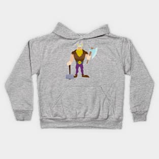 Cartoon viking man Kids Hoodie